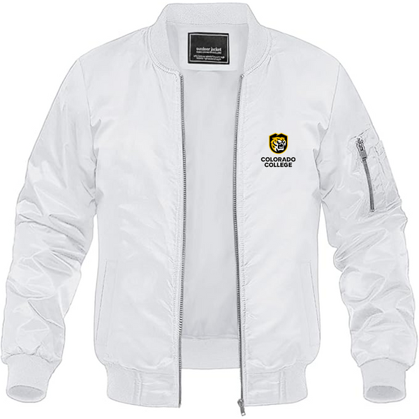 Men's  Colorado College Tigers Lightweight Bomber Jacket Windbreaker Softshell Varsity Jacket Coat