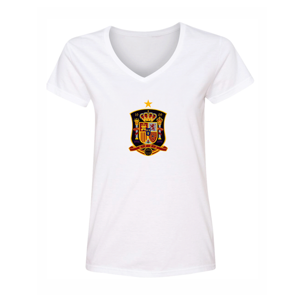 Women's Spain National Soccer Team V-Neck T-Shirt