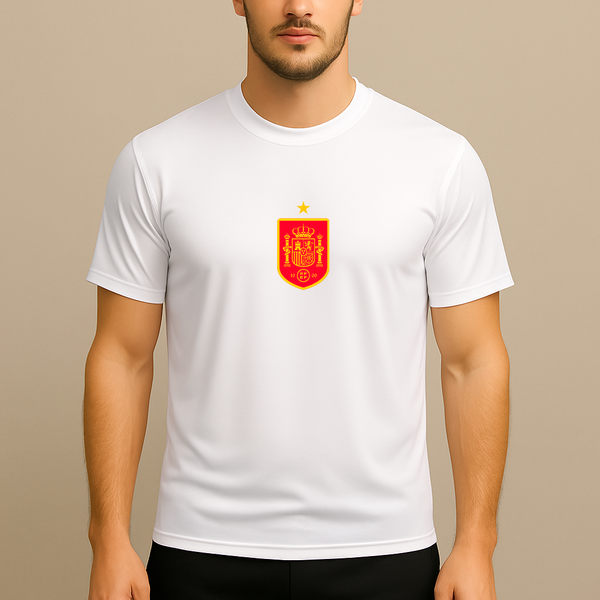 Men's Spain Red Logo National Soccer Team Polyester T-Shirt