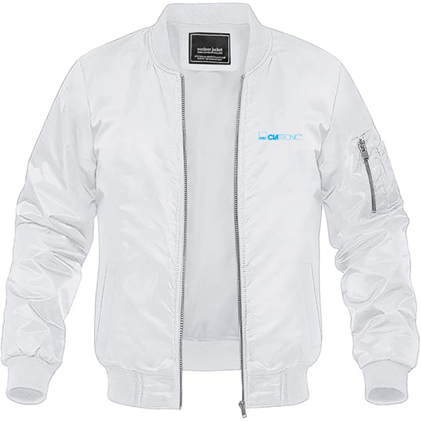 Men's Clatronic Logo Lightweight Bomber Jacket Windbreaker Softshell Varsity Jacket Coat