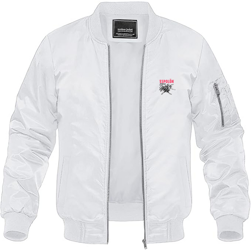 Men's Espolon Logo Lightweight Bomber Jacket Windbreaker Softshell Varsity Jacket Coat