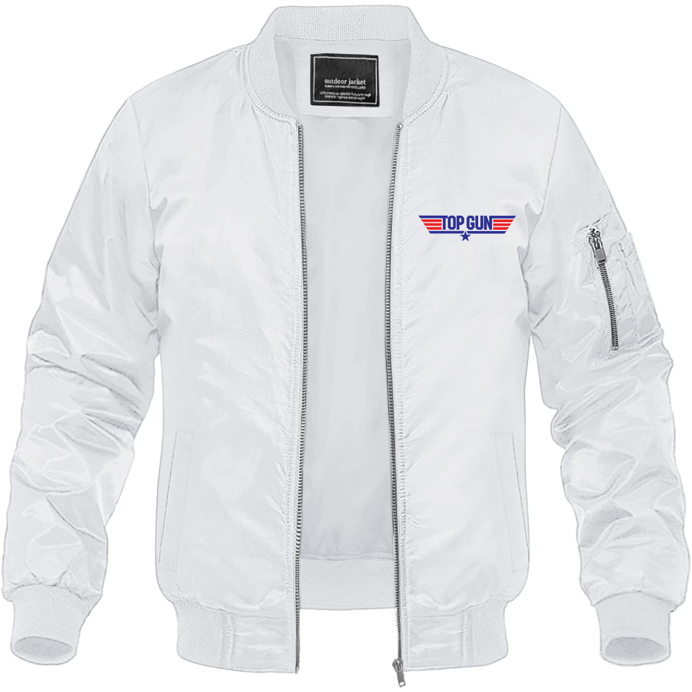 Men's Top Gun Classic Movie Lightweight Bomber Jacket Windbreaker Softshell Varsity Jacket Coat