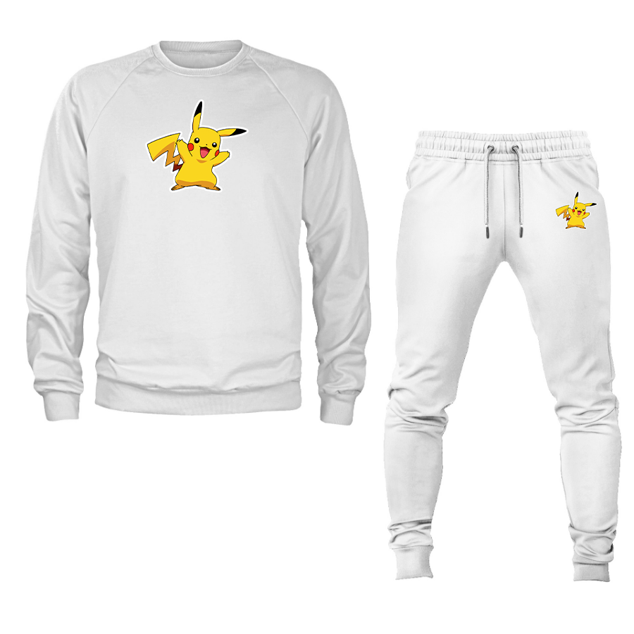 Men's Pikachu Cartoon Crewneck Sweatshirt Joggers Suit