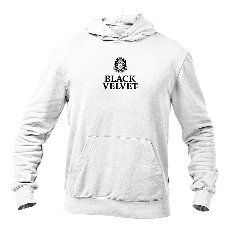 Men's Black Velvet Logo Pullover Hoodie