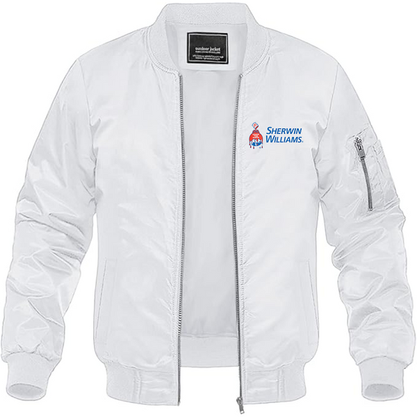 Men's Sherwin Williams Lightweight Bomber Jacket Windbreaker Softshell Varsity Jacket Coat