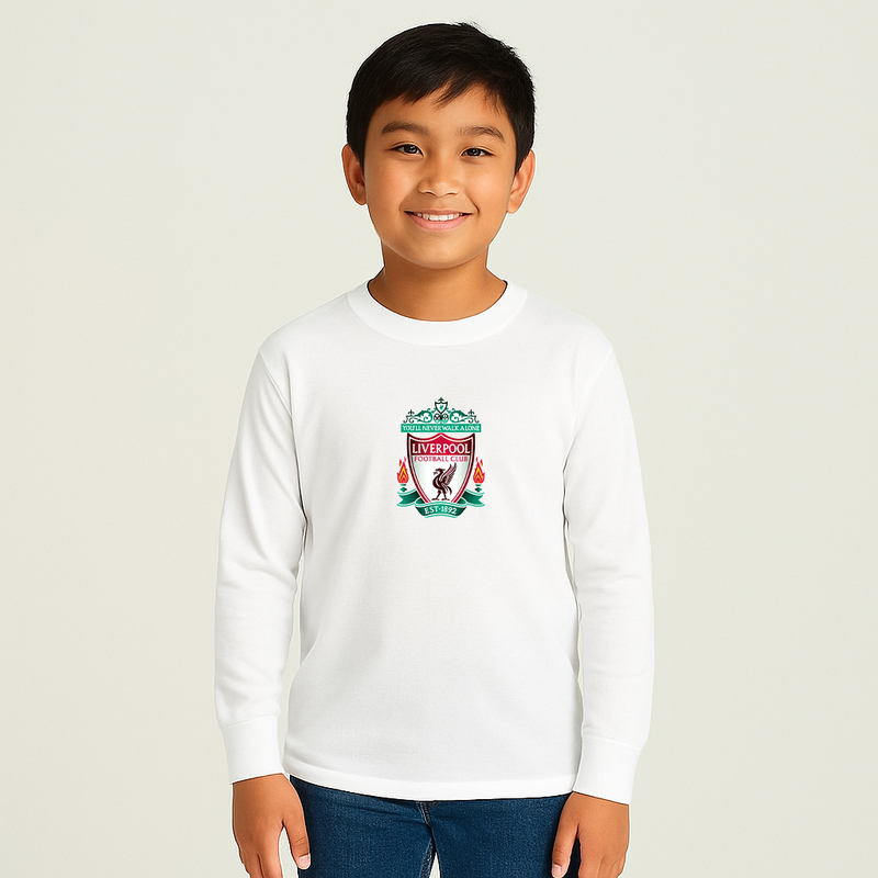 Youth Kids Liverpool Football Club Est.1892 Long Sleeve T-Shirt