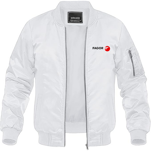 Men's Fagor Logo Lightweight Bomber Jacket Windbreaker Softshell Varsity Jacket Coat