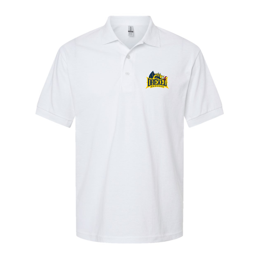Men's Drexel Dragons Dry Blend Jersey Polo - White