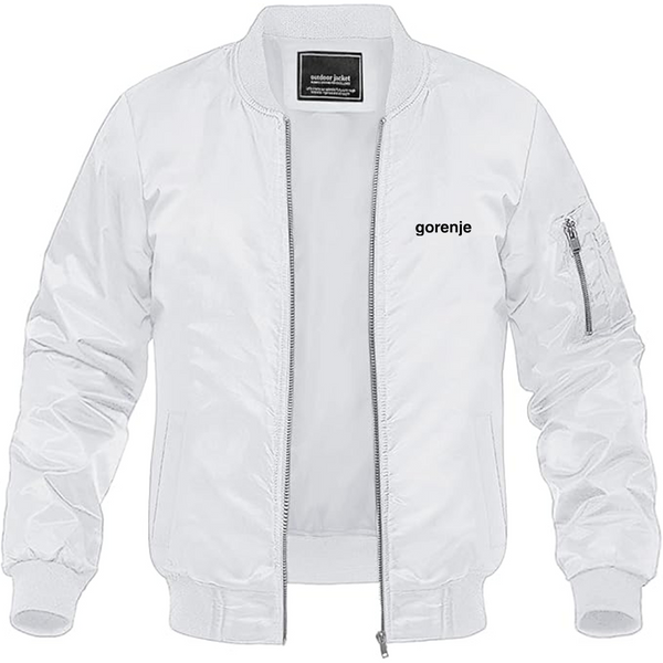Men's Gorenje Logo Lightweight Bomber Jacket Windbreaker Softshell Varsity Jacket Coat
