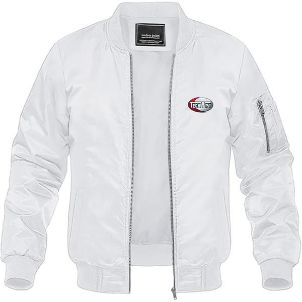 Men's TechArt Logo Lightweight Bomber Jacket Windbreaker Softshell Varsity Jacket Coat