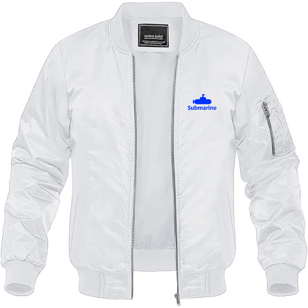 Men's Submarino Logo Lightweight Bomber Jacket Windbreaker Softshell Varsity Jacket Coat