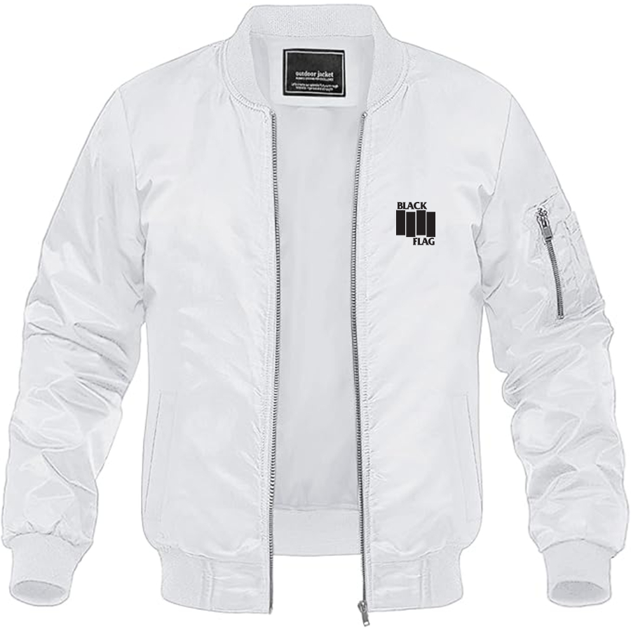 Men's Black Flag Logo Lightweight Bomber Jacket