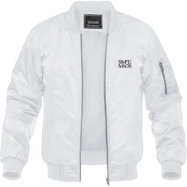 Men's Simple Minds Logo Lightweight Bomber Jacket Windbreaker Softshell Varsity Jacket Coat