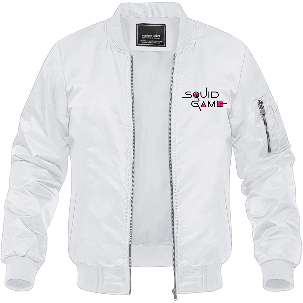 Men's Squid Game Show Lightweight Bomber Jacket Windbreaker Softshell Varsity Jacket Coat