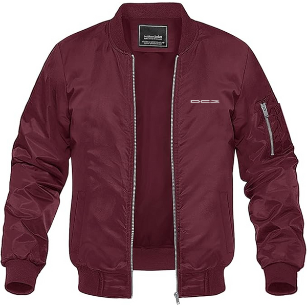 Men's DC2 Logo Lightweight Bomber Jacket Windbreaker Softshell Varsity Jacket Coat