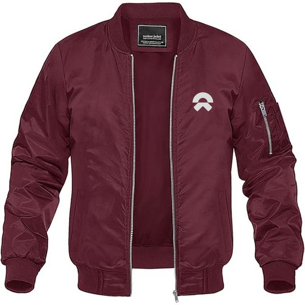 Men's Nio Logo Lightweight Bomber Jacket Windbreaker Softshell Varsity Jacket Coat