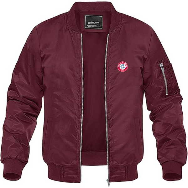Men's Arm Hammer Logo Lightweight Bomber Jacket Windbreaker Softshell Varsity Jacket Coat