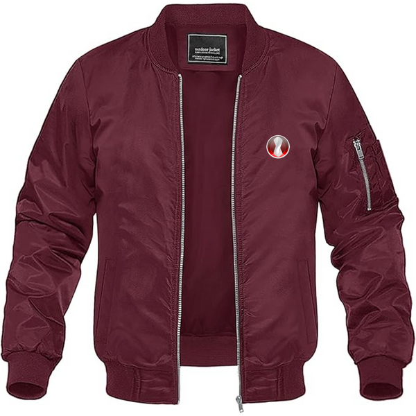 Men's Devon Motorworks Logo Lightweight Bomber Jacket Windbreaker Softshell Varsity Jacket Coat