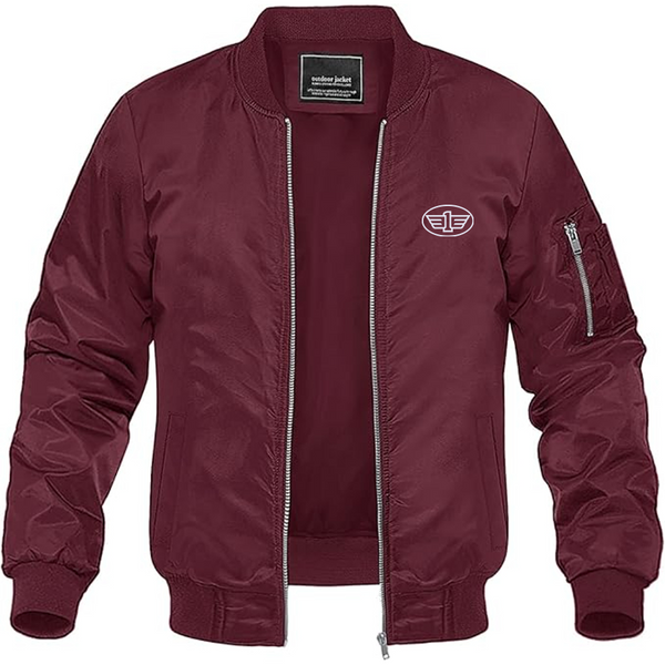Men's FAW Logo Lightweight Bomber Jacket Windbreaker Softshell Varsity Jacket Coat