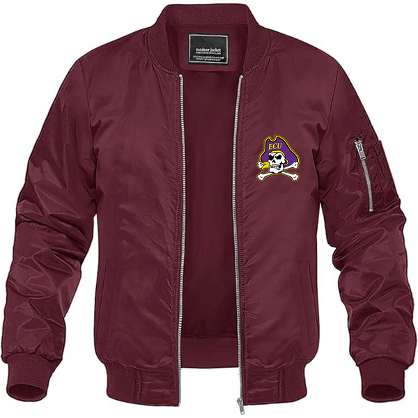 Men's  East Carolina Pirates Lightweight Bomber Jacket Windbreaker Softshell Varsity Jacket Coat