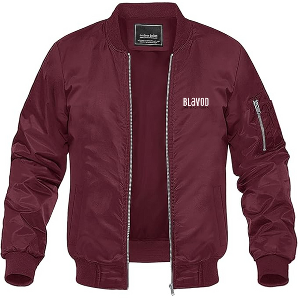 Men's BlaVod Logo Lightweight Bomber Jacket Windbreaker Softshell Varsity Jacket Coat