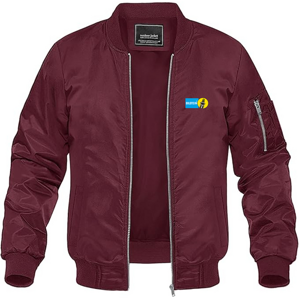 Men's Bilstein Logo Lightweight Bomber Jacket Windbreaker Softshell Varsity Jacket Coat