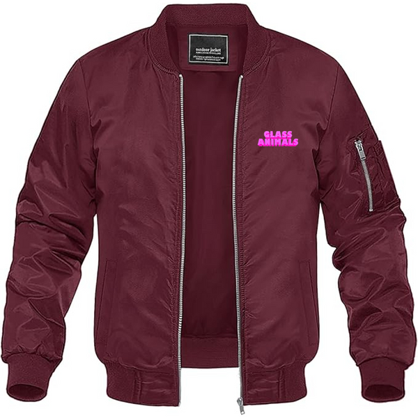 Men's Glass Animals Logo Lightweight Bomber Jacket Windbreaker Softshell Varsity Jacket Coat