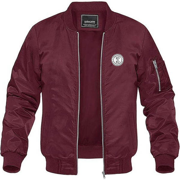 Men's 10x10 An Italian Theory Logo Lightweight Bomber Jacket Windbreaker Softshell Varsity Jacket Coat