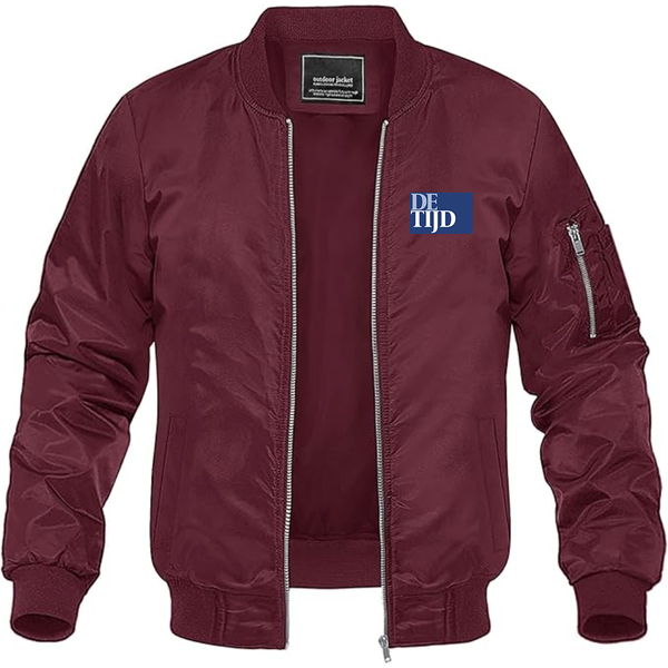 Men's De Tijd   Lightweight Bomber Jacket Windbreaker Softshell Varsity Jacket Coat