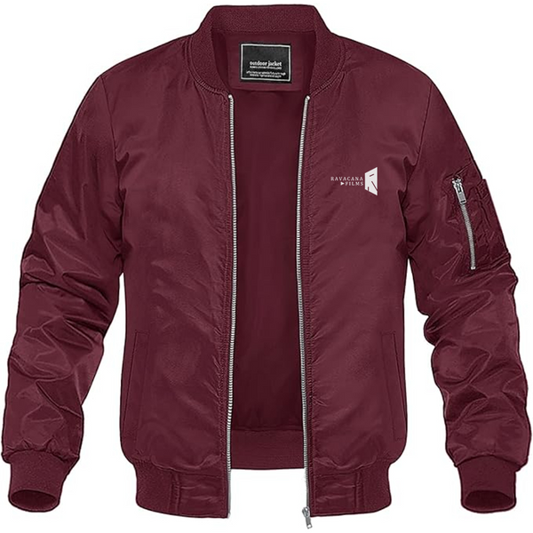 Men's Ravacana Films Lightweight Bomber Jacket Windbreaker Softshell Varsity Jacket Coat