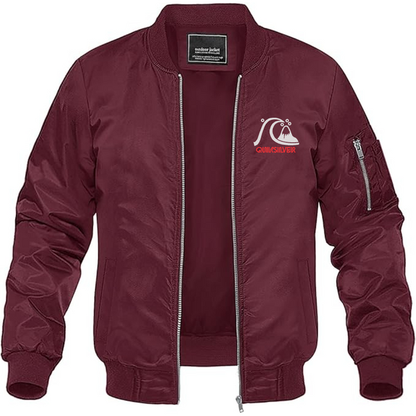 Men's Quicksilver Lightweight Bomber Jacket Windbreaker Softshell Varsity Jacket Coat