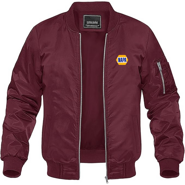 Men's Napa Logo Lightweight Bomber Jacket Windbreaker Softshell Varsity Jacket Coat