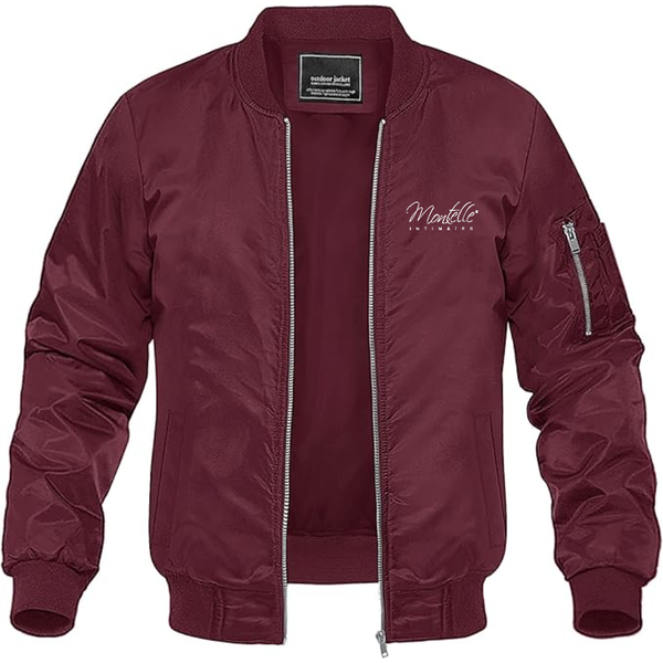 Men's Montelle Intimates Logo  Lightweight Bomber Jacket Windbreaker Softshell Varsity Jacket Coat