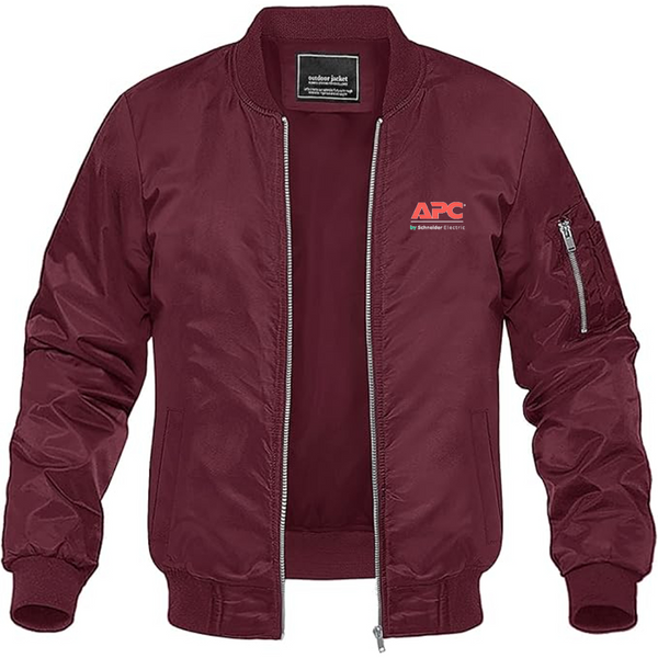 Men's APC Logo Lightweight Bomber Jacket Windbreaker Softshell Varsity Jacket Coat
