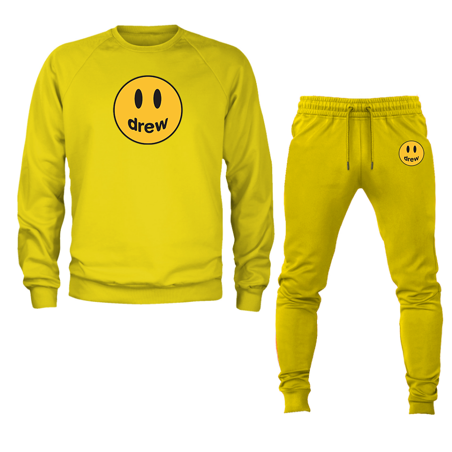 Men's Justin Bieber Drew Music Crewneck Sweatshirt Joggers Suit