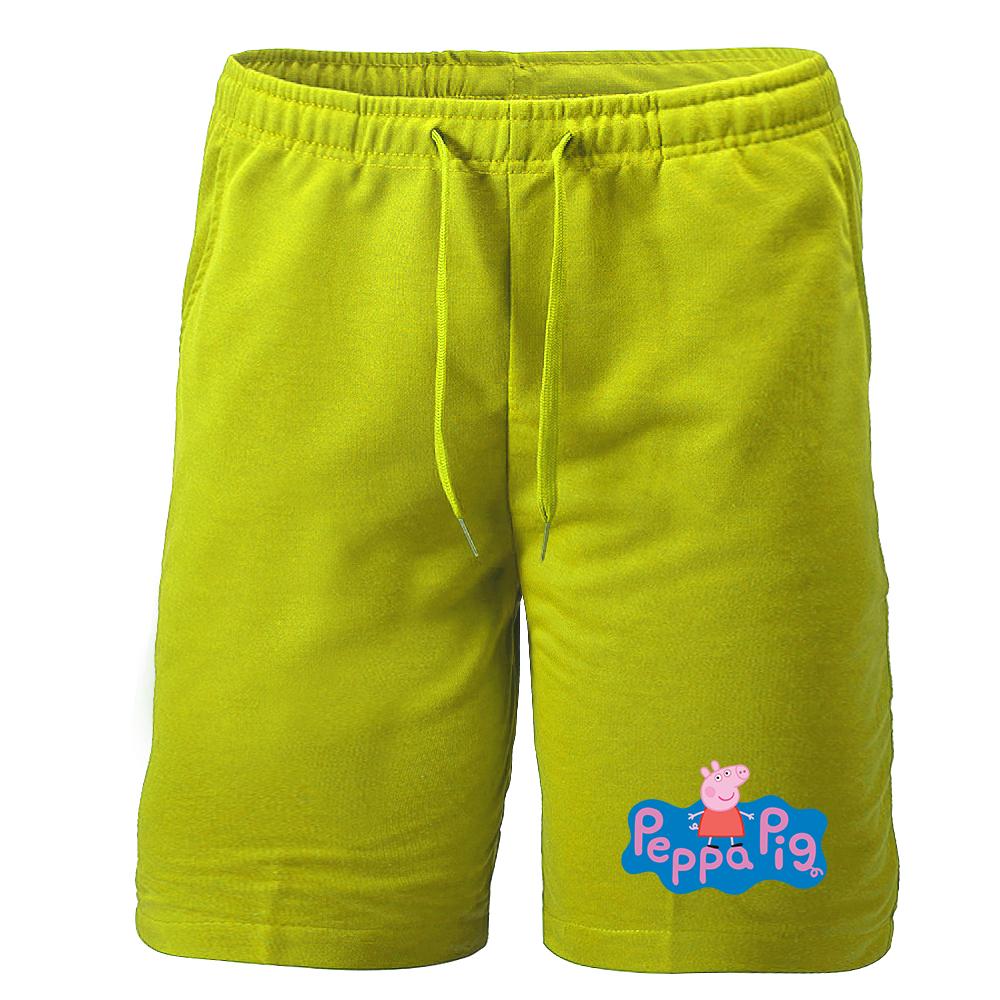 Men's Pegga Pig Cartoon Athletic Fleece Shorts