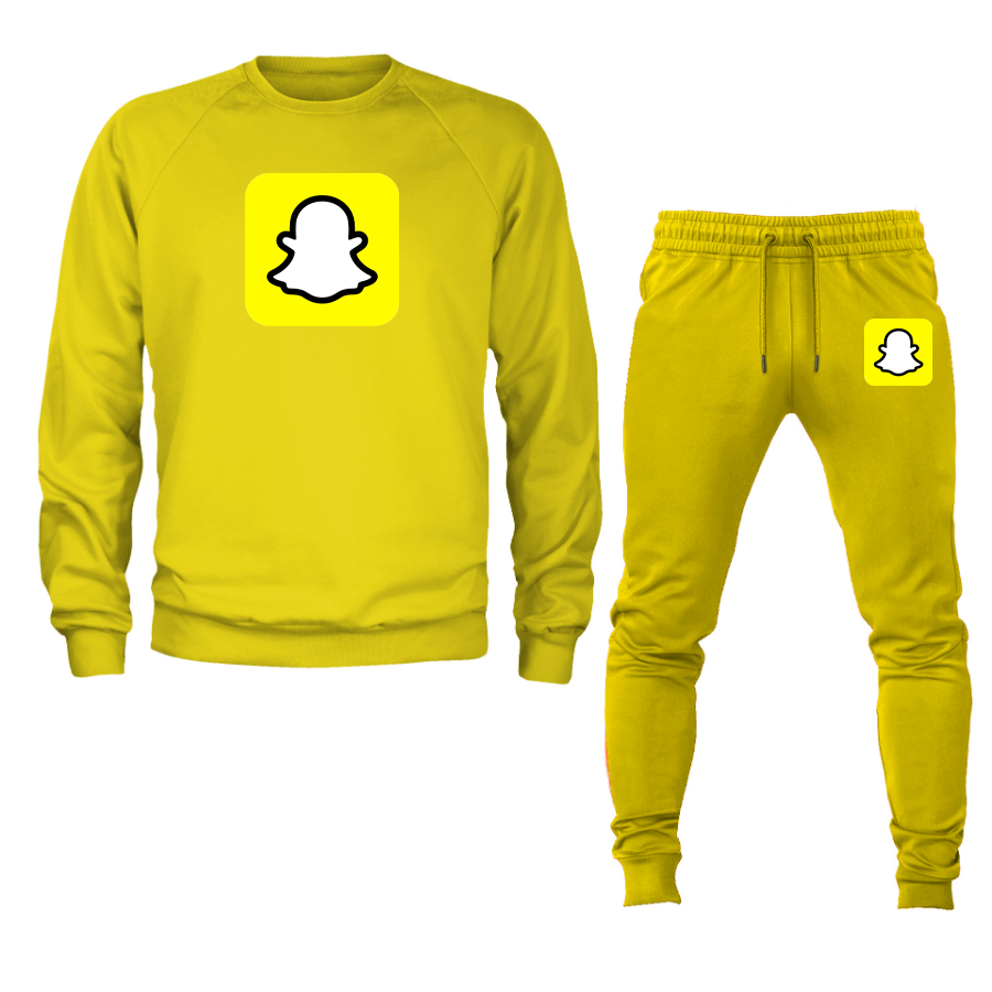 Men's Snapchat Social Crewneck Sweatshirt Joggers Suit