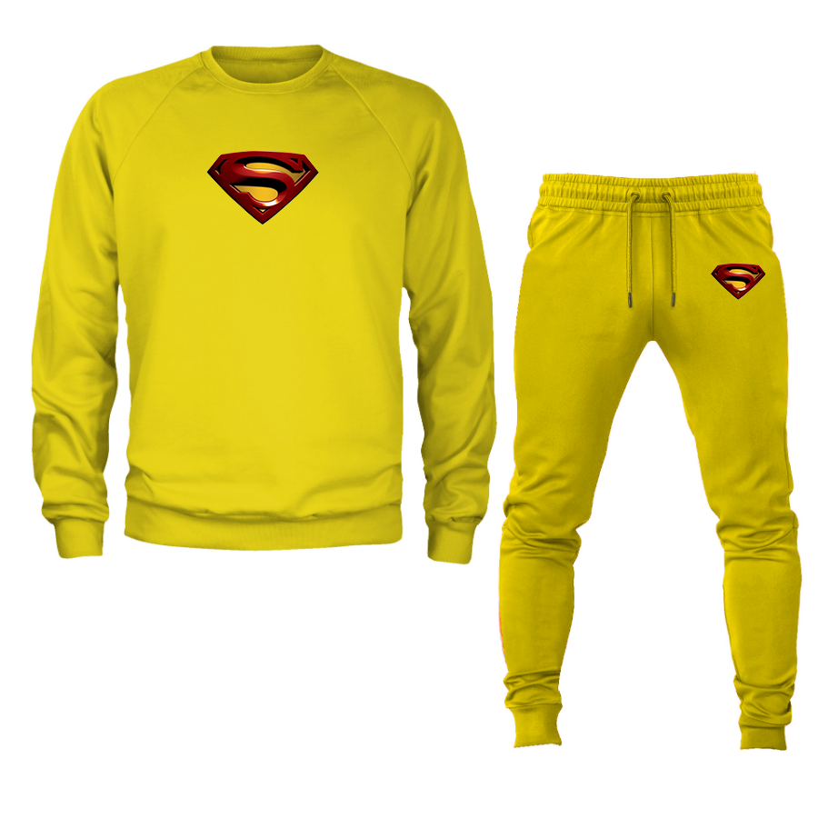 Men's Superman Superhero Crewneck Sweatshirt Joggers Suit