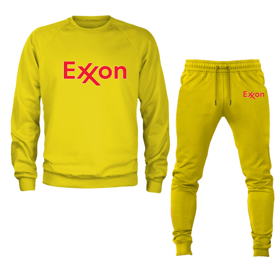 Men's Exxon Gas Station Logo Crewneck Sweatshirt Joggers Suit