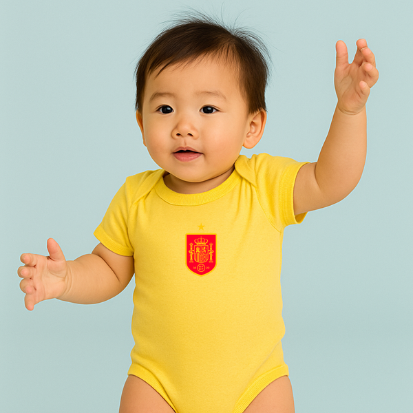 Spain Red Logo National Soccer Team Baby Romper Onesie