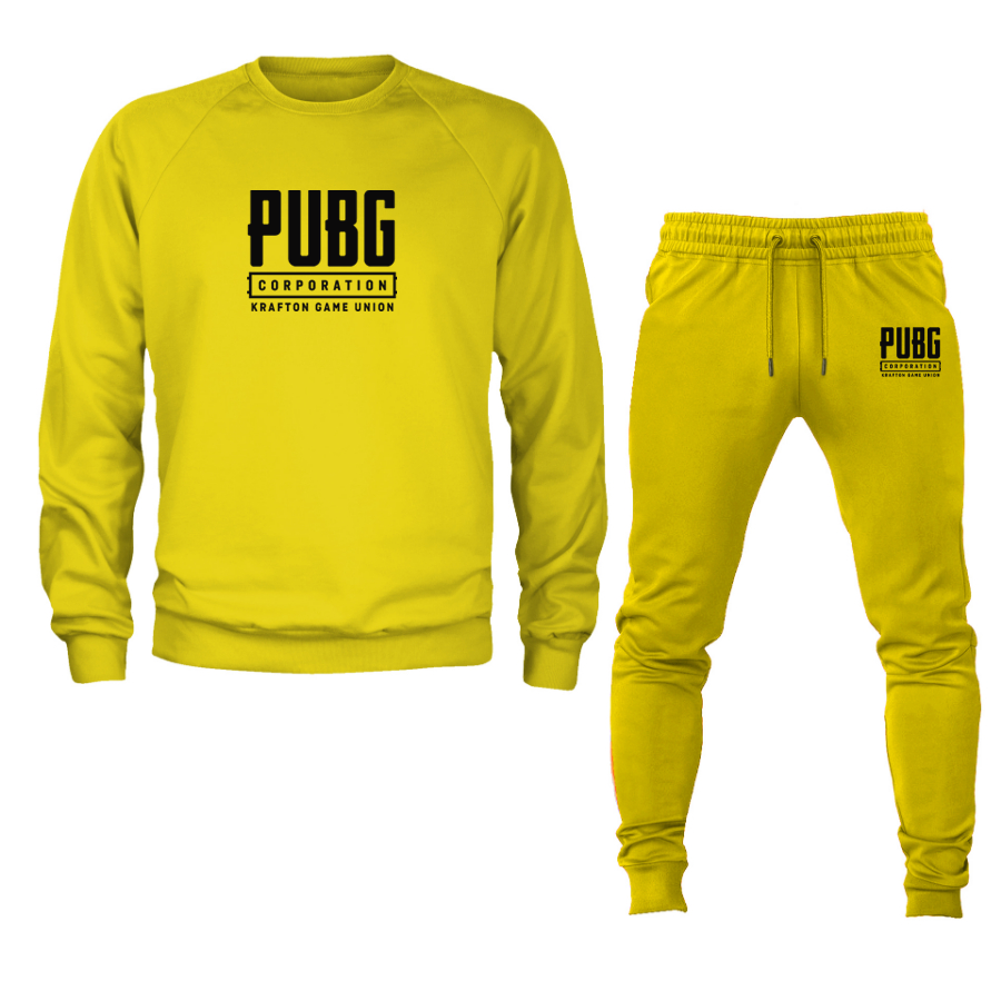 Men's PUBG Multiplayer Shooting Game Crewneck Sweatshirt Joggers Suit