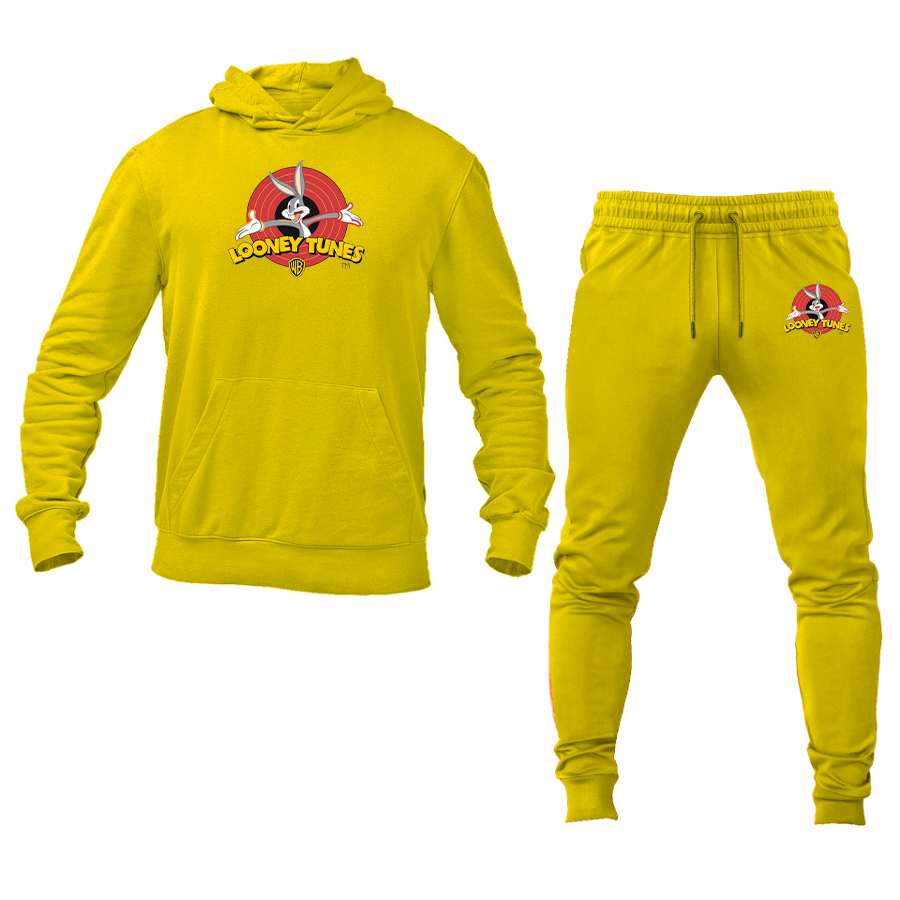 Men's Looney Tunes Warner Brothers Cartoon Hoodie Joggers Set