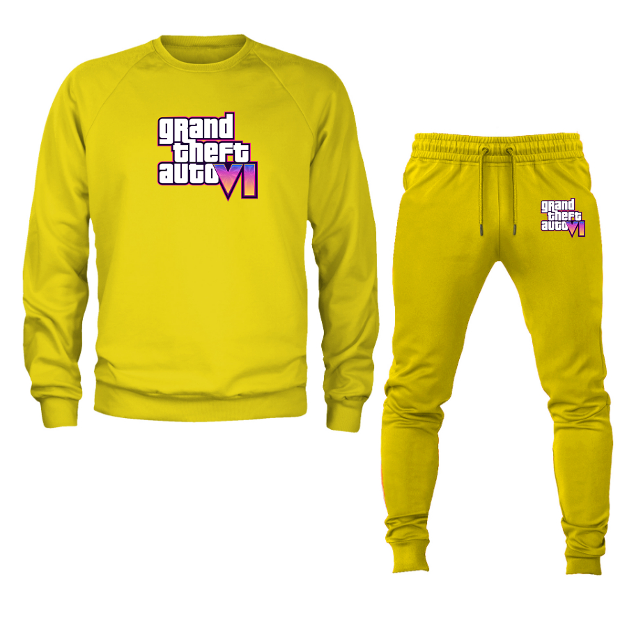 Men's GTA 6 Grand Theft Auto VI Crewneck Sweatshirt Joggers Suit Game